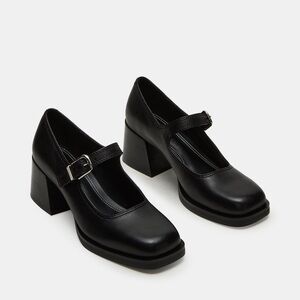 Black Mary Jane Block Heels